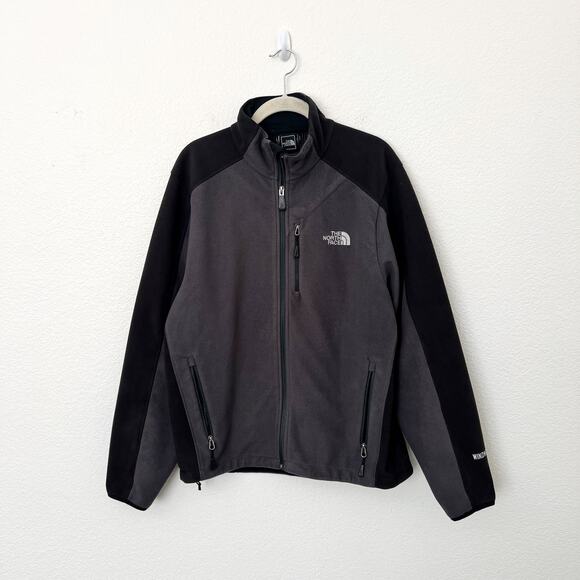 [The North Face] Gray Black Full Zip Apex Fleece Softshell Jacket Size Medium M - Picture 1 of 9